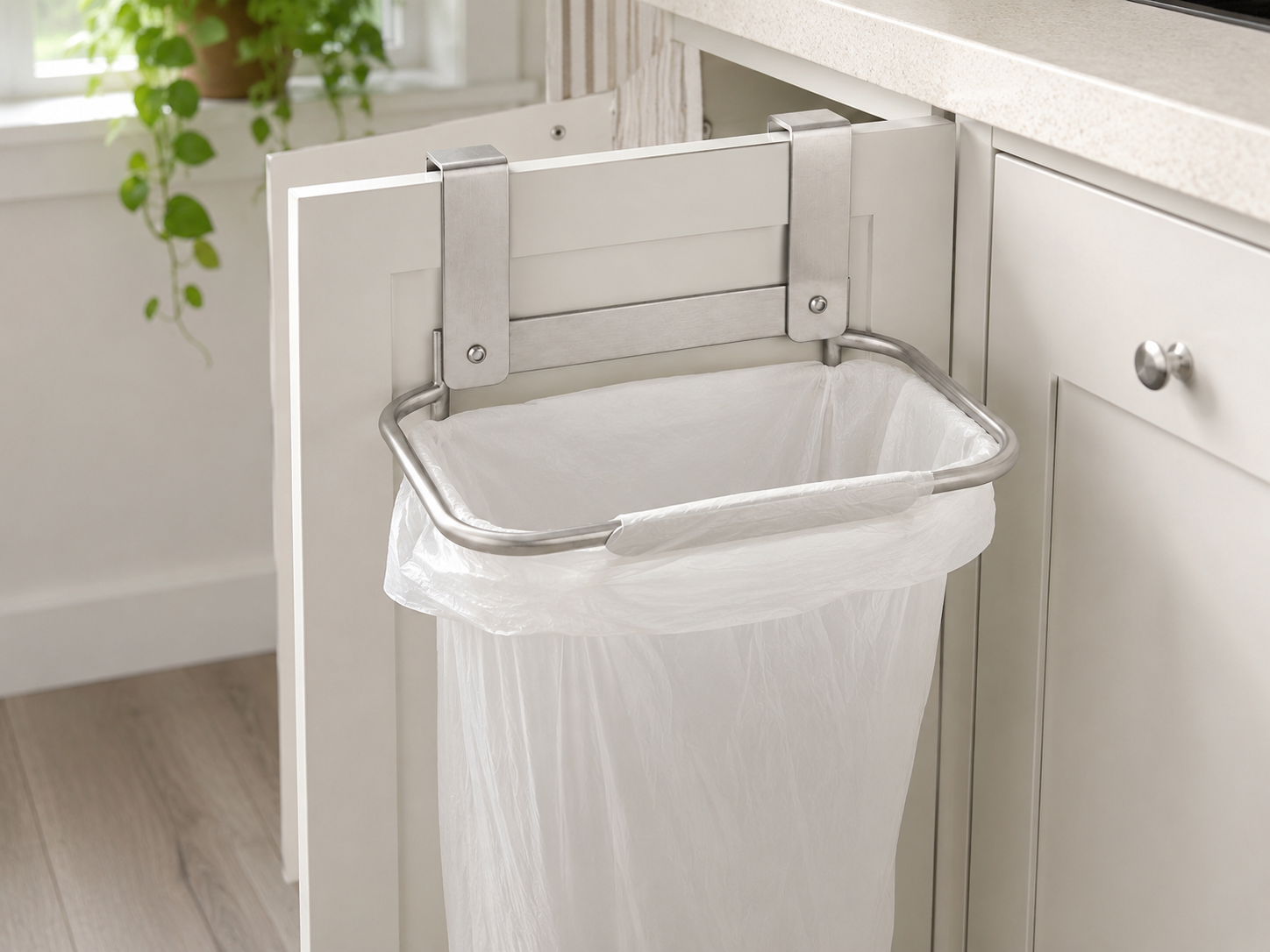 KitchenHaul Cabinet Door Trash Bag Holder for Everyday Kitchen Use. - Image 2