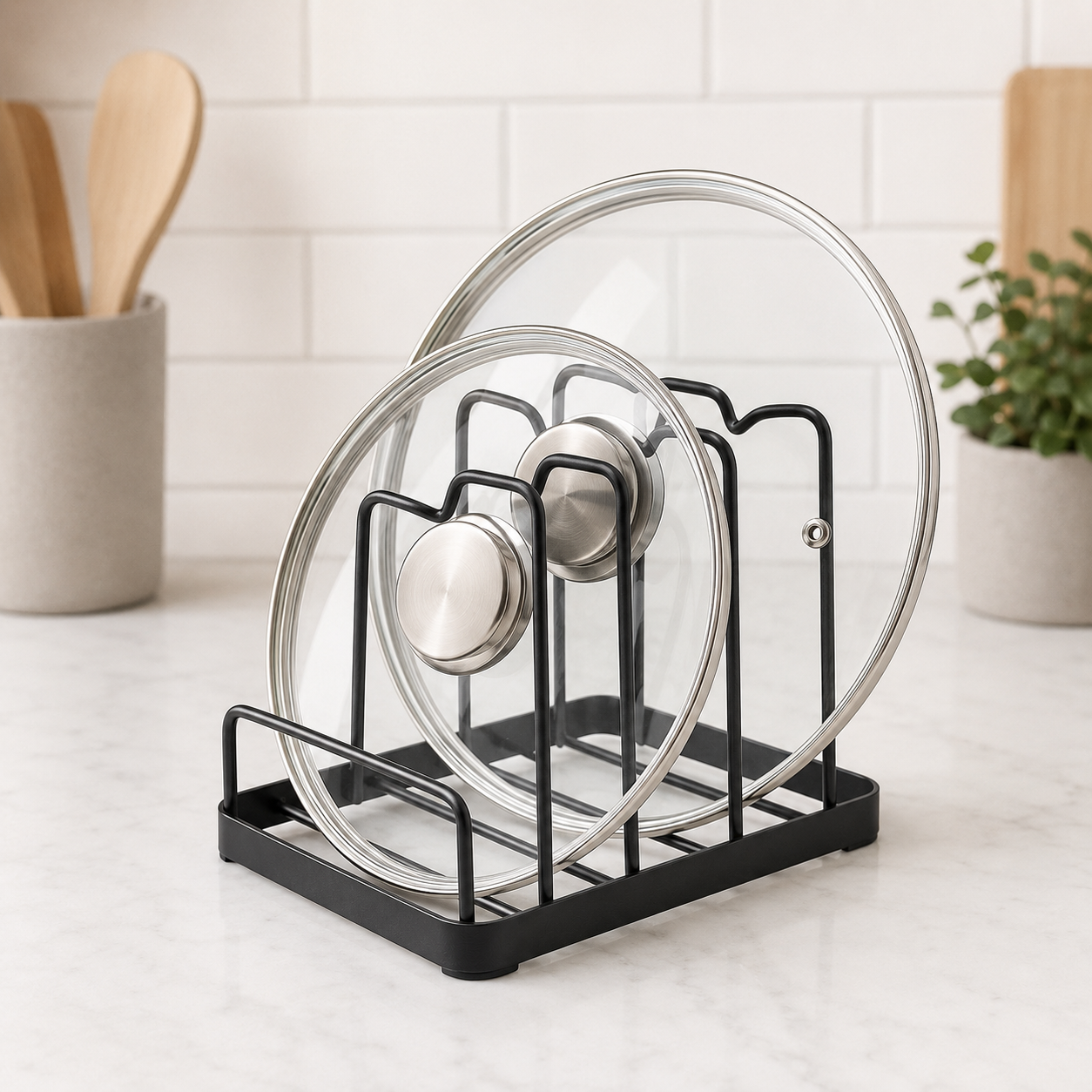 KitchenHaul Compact Pot Lid Holder Stand for Cabinet Organization - Image 4