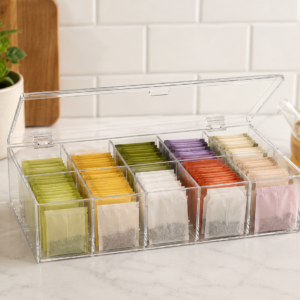 KitchenHaul Tea Bag and Spice Organizer Box for Pantry Storage