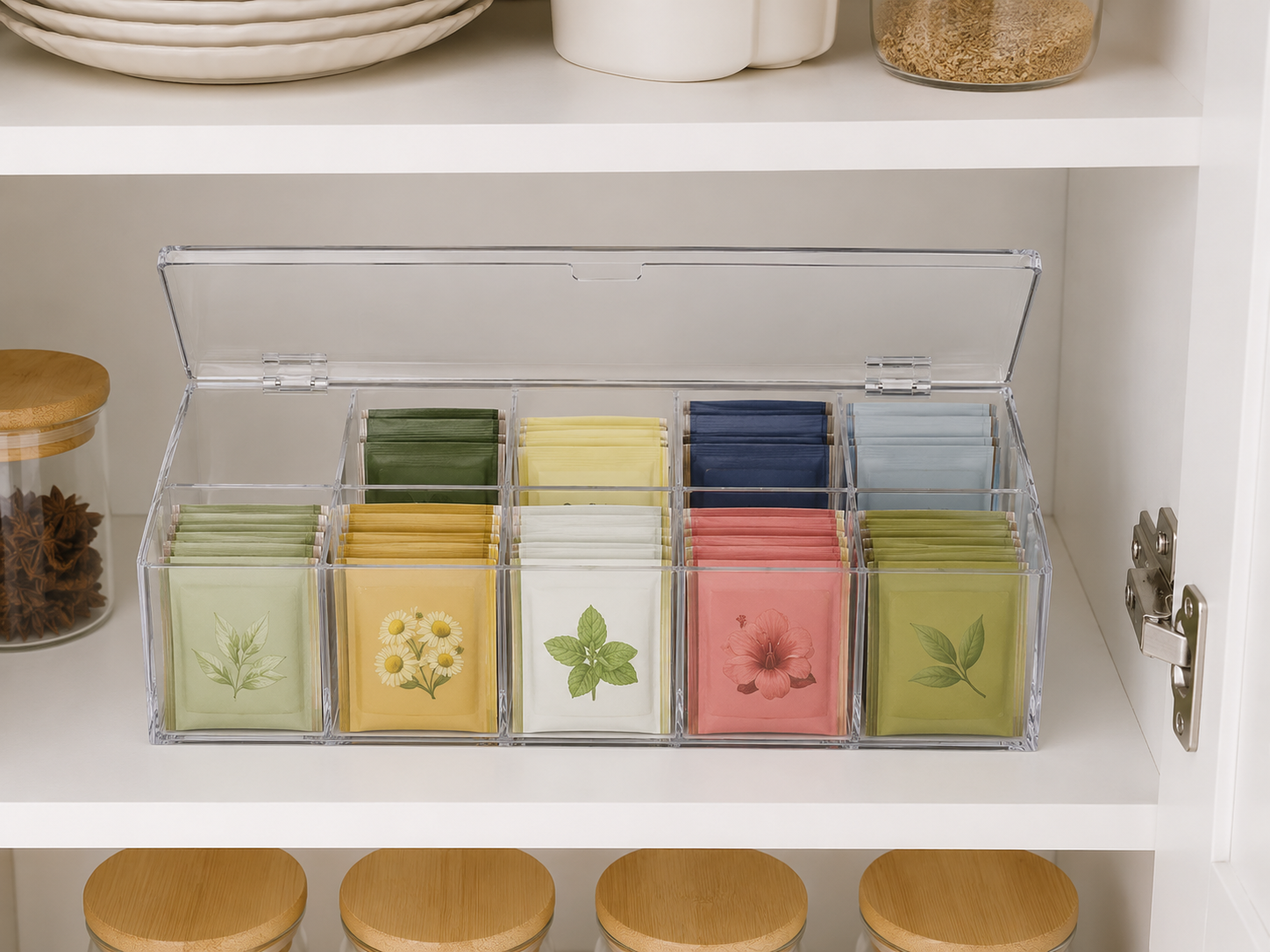 KitchenHaul Tea Bag and Spice Organizer Box for Pantry Storage - Image 4